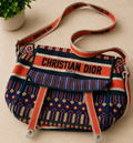 Colorful Patterned Canvas Crossbody Messenger Bag