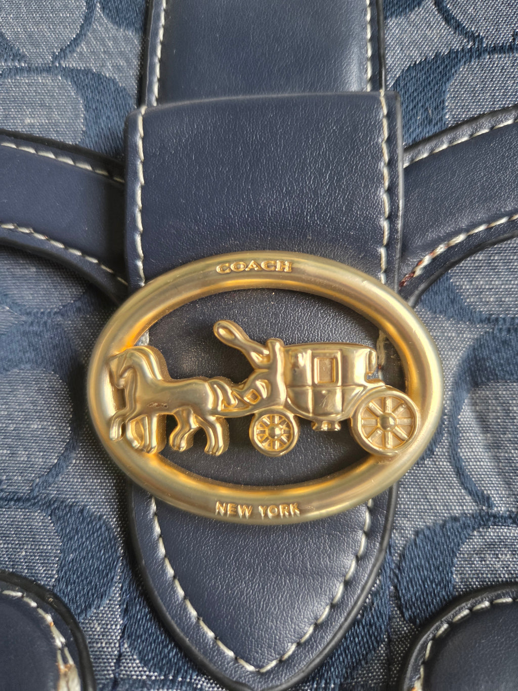 Coach Georgie Shoulder Bag in Signature Chambray