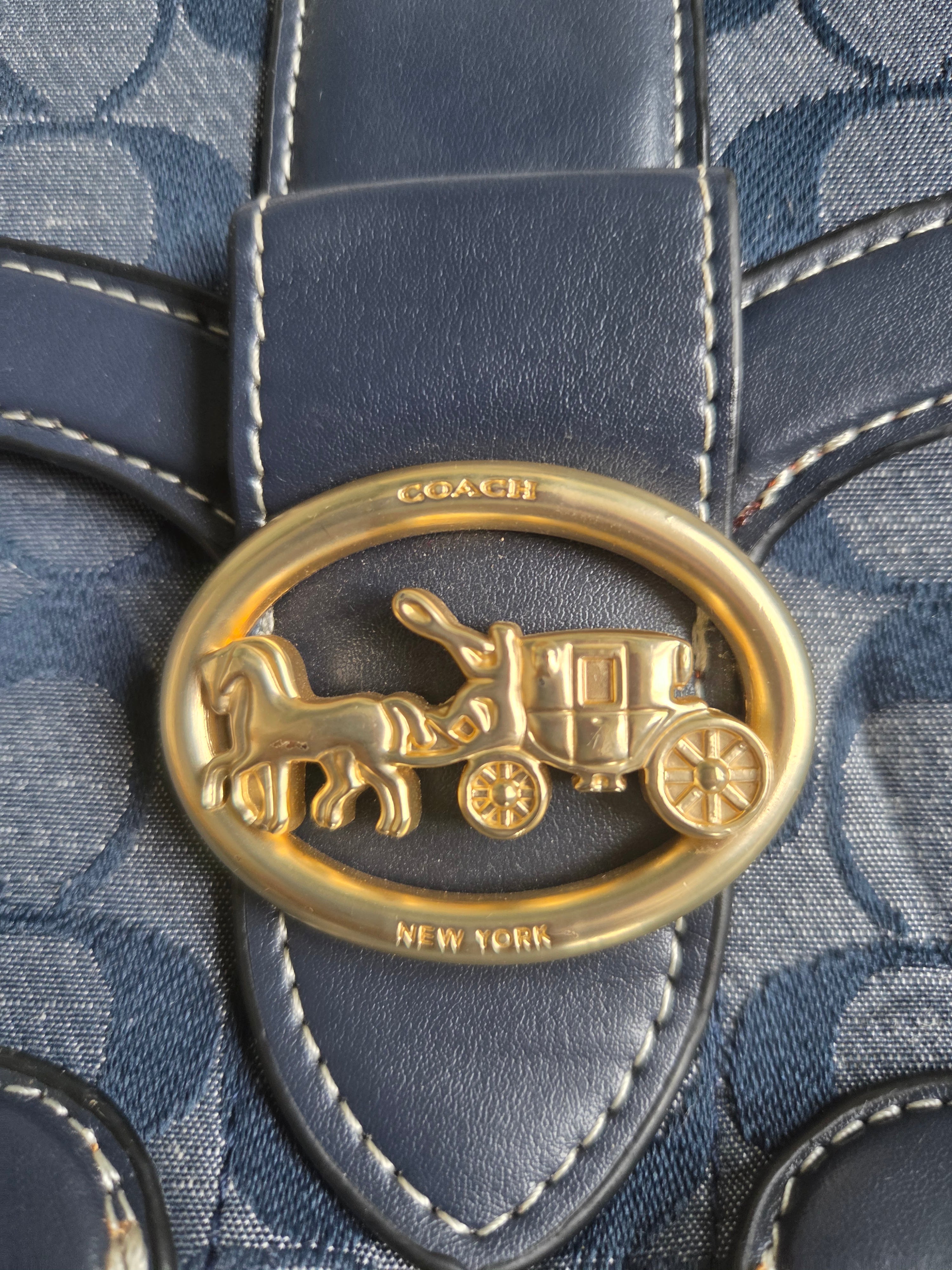 Coach Georgie Shoulder Bag in Signature Chambray
