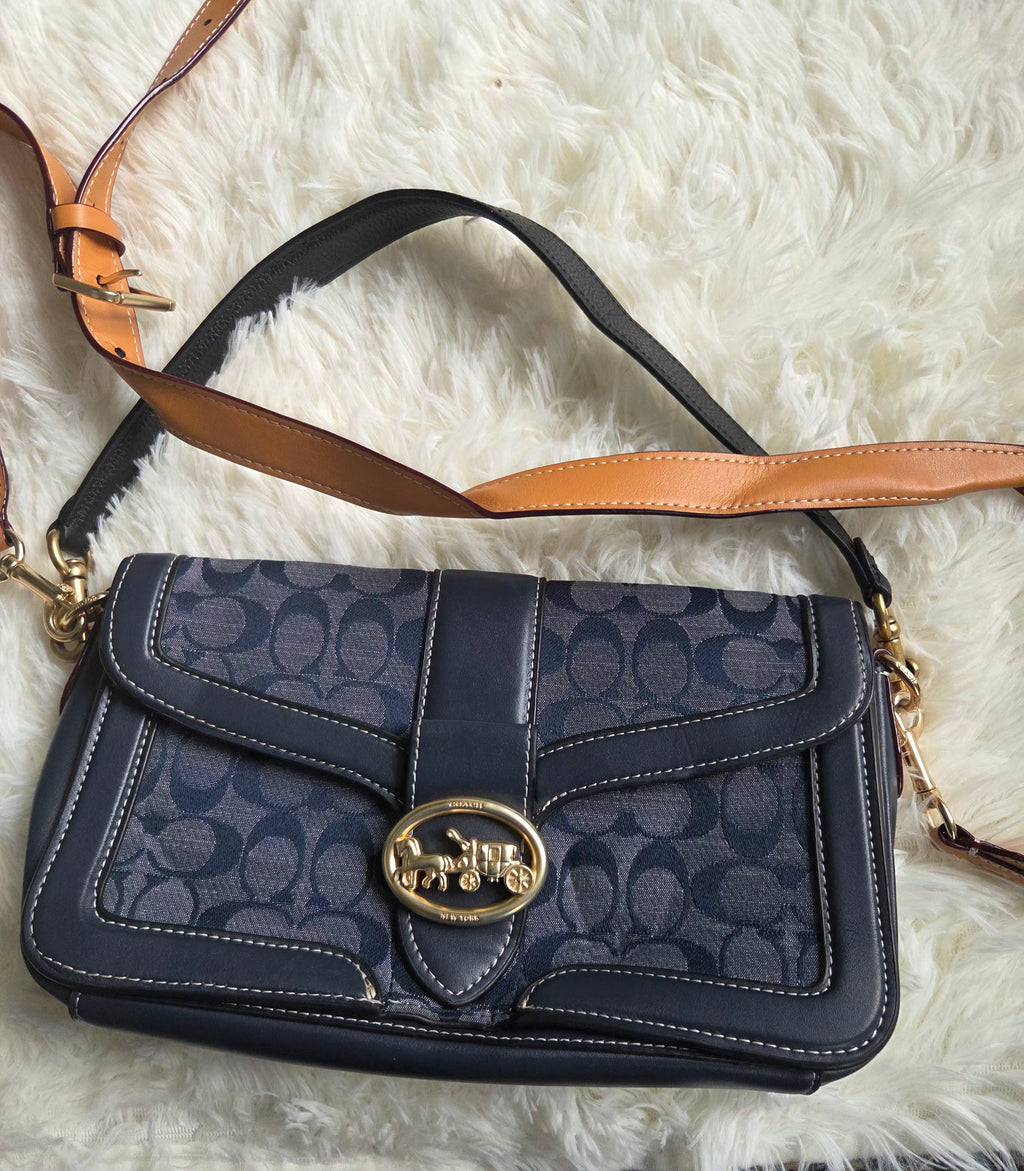 Coach Georgie Shoulder Bag in Signature Chambray